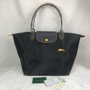 NWT Longchamp Le Pliage Original Large Shoulder Nylon Bag Tote IN Drak grey